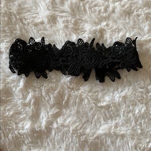 Plus size black lace choker necklace